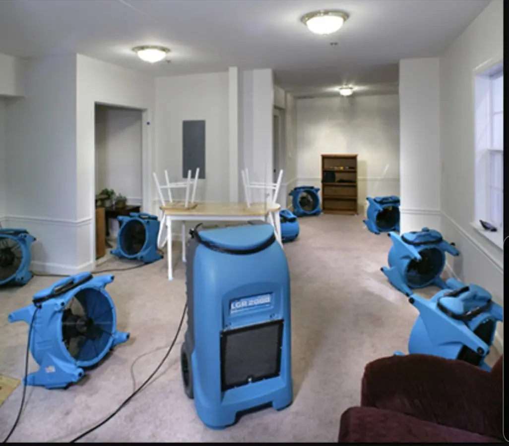 Air movers and dehumidifier setup for Water Extraction & Removal in Little Rock